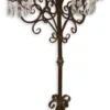 Casa Padrino Jugendstil Kerzenständer Braun / Klares Glas Ø 50 x H. 121 cm - Luxuriöse Gartendekoration