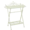 Casa Padrino Jugendstil Konsolentisch Weiß 45,5 x 81 x H. 103,5 cm - Klappbarer Beistelltisch aus Eisen - Gartenmöbel im Jugendstil - Bad Möbel