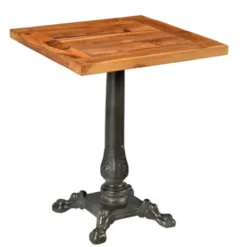 Casa Padrino Jugendstil Luxus Tisch / Beistelltisch Teak Holz / Eisen 60 x 60 x H74 cm - Cafe Restaurant Möbel