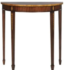 Casa Padrino Jugendstil Mahagoni Konsole Braun / Gold 81 x 35 x H. 83 cm - Luxus Jugendstil Konsolentisch