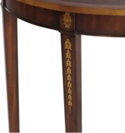 Casa Padrino Jugendstil Mahagoni Konsole Braun / Gold 81 x 35 x H. 83 cm - Luxus Jugendstil Konsolentisch