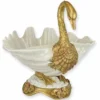 Casa Padrino Jugendstil Porzellan Schüssel Schwan Weiß / Gold 27,1 x 23,5 x H. 25,3 cm
