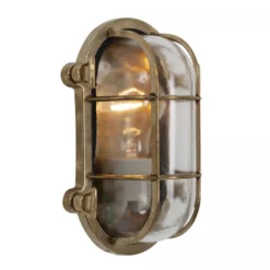 Casa Padrino Jugendstil Schiffslampe 14 x 10 x H. 21 cm - Bronze - Nostalgische Wetterfeste Außenleuchte