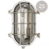 Casa Padrino Jugendstil Schiffslampe 17 x 12 x H. 25 cm - Nickel - Nostalgische Wetterfeste Außenleuchte