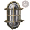 Casa Padrino Jugendstil Schiffslampe 17 x 12 x H. 25 cm - Bronze - Nostalgische Wetterfeste Außenleuchte