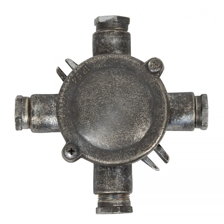 Casa Padrino Jugendstil Schiffslampe 13 x 4 x H. 13 cm - Grau - Nostalgische Wetterfeste Außenleuchte