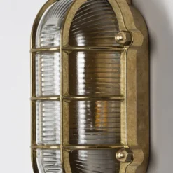 Casa Padrino Jugendstil Schiffslampe 16 x 11 x H. 23 cm - Bronze - Nostalgische Wetterfeste Außenleuchte