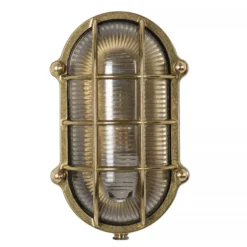 Casa Padrino Jugendstil Schiffslampe 16 x 11 x H. 23 cm - Bronze - Nostalgische Wetterfeste Außenleuchte