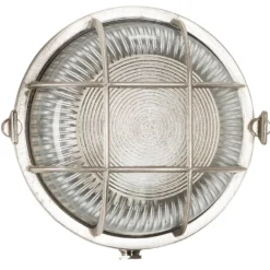 Casa Padrino Jugendstil Schiffslampe 19 x 11 x H. 19 cm - Nickel - Nostalgische Wetterfeste Außenleuchte