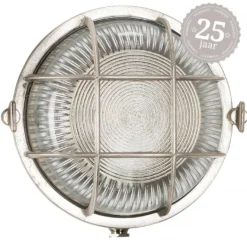 Casa Padrino Jugendstil Schiffslampe 19 x 11 x H. 19 cm - Nickel - Nostalgische Wetterfeste Außenleuchte