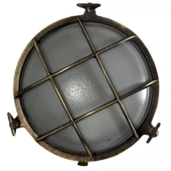Casa Padrino Jugendstil Schiffslampe 23 x 10 x H. 23 cm - Bronze - Nostalgische Wetterfeste Außenleuchte