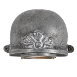 Casa Padrino Jugendstil Schiffslampe 11 x 7 x H. 9 cm - Silber - Nostalgische Wetterfeste Außenleuchte