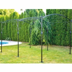 Casa Padrino Jugendstil Schmiedeeisen Pergola Schwarz 300 cm - Garten Möbel
