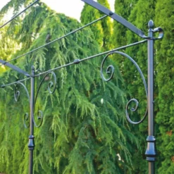 Casa Padrino Jugendstil Schmiedeeisen Pergola Schwarz 300 cm - Garten Möbel