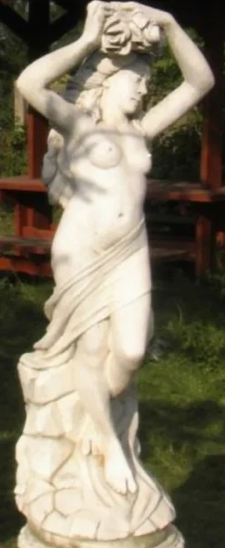 Casa Padrino Jugendstil Skulptur Jungfrau Ø 47 x H. 130 cm - Prunkvolle Gartendeko - Special!