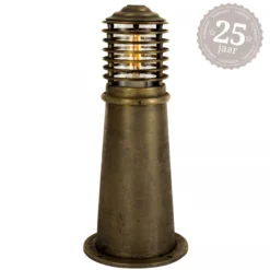 Casa Padrino Jugendstil Sockelleuchte 19 x 19 x H. 45 cm - Bronze - Nostalgische Wetterfeste Außenleuchte