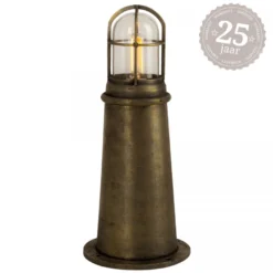 Casa Padrino Jugendstil Sockelleuchte 19 x 19 x H. 45 cm - Bronze - Nostalgische Wetterfeste Außenleuchte