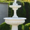Casa Padrino Jugendstil Springbrunnen Dame Weiß Ø 94 x H. 209 cm - Prunkvoller Gartenbrunnen - Gartendeko Brunnen - Barock & Jugendstil Garten Deko Accessoires