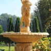 Casa Padrino Jugendstil Springbrunnen Frau mit Krug Beige Ø 155 x H. 218 cm - Prunkvoller Gartenbrunnen - Gartendeko Brunnen - Barock & Jugendstil Garten Deko Accessoires