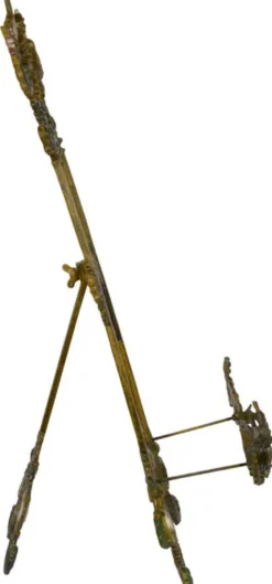 Casa Padrino Jugendstil Staffelei Antik Braun Rostoptik / Mehrfarbig H. 59 cm - Gusseisen Staffelei mit ausklappbarem Ständer