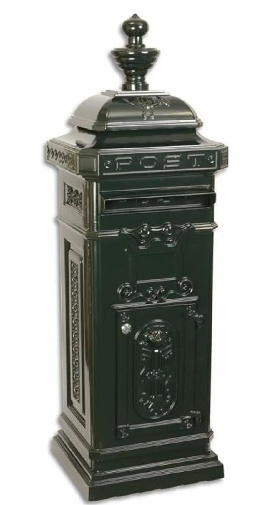 Casa Padrino Jugendstil Stand Briefkasten Dunkelgrün - Englischer Antik Stil Briefkasten Postkasten - Nostalgie
