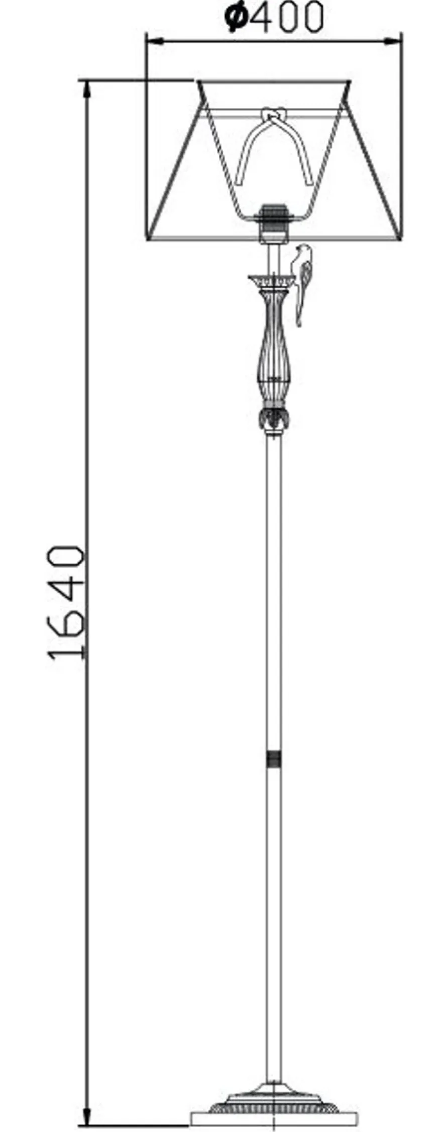 Casa Padrino Jugendstil Stehleuchte in Antik Weiß, Ø 40 x H. 164 cm - Elegante Metall Stehlampe mit Leinen-Lampenschirm