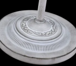 Casa Padrino Jugendstil Stehleuchte in Antik Weiß, Ø 40 x H. 164 cm - Elegante Metall Stehlampe mit Leinen-Lampenschirm