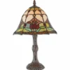 Casa Padrino Jugendstil Tiffany Tischleuchte Bunt / Braun H. 40 cm - Tiffany Leuchten
