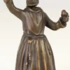 Casa Padrino Jugendstil Tischglocke Mönch Bronze / Gold 6,9 x 5,1 x H. 11,6 cm - Tischklingel Service Glocke aus Bronze - Hotel & Gastronomie Accessoires