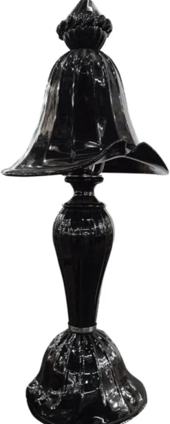 Casa Padrino Jugendstil Tischleuchte Schwarz Ø 20 cm - Elegante Metall Schreibtischleuchte - Barock & Jugendstil Leuchten