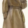 Casa Padrino Jugendstil Tischglocke Mann mit Hut Bronze / Gold 4 x 3,9 x H. 9,7 cm - Tischklingel Service Glocke - Hotel & Gastronomie Accessoires