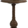 Casa Padrino Jugendstil Vogelbad mit 2 dekorativen Vögelchen Braun H. 77,5 cm - Gusseisen Vogeltränke - Garten & Terrassen Deko Accessoires