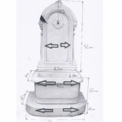 Casa Padrino Jugendstil Wandbrunnen Antik Creme Braun H. 113 cm - Brunnen Gartenbrunnen Steinbrunnen