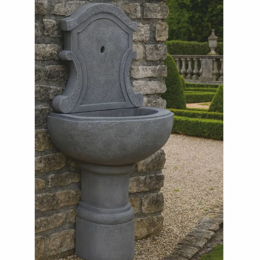 Casa Padrino Jugendstil Wandbrunnen Grau H. 136 cm - Garten Brunnen
