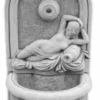 Casa Padrino Jugendstil Wandbrunnen Frau mit Krug Grau H. 110 cm - Eleganter Gartenbrunnen - Gartendeko Stein Brunnen - Barock & Jugendstil Garten Deko Accessoires