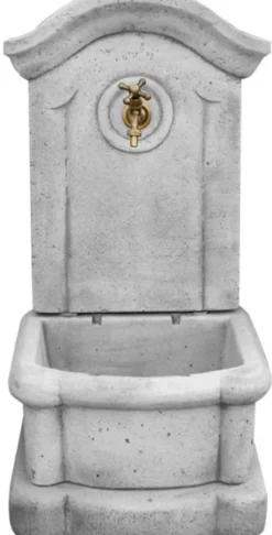 Casa Padrino Jugendstil Wandbrunnen Grau / Antik Messing H. 100 cm