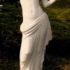 Casa Padrino Jugendstil Wasserspeier Skulptur Frau mit Krug Weißgrau 44 x 33 x H. 120 cm - Gartendeko Figur