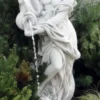 Casa Padrino Jugendstil Wasserspeier Skulptur Frau mit Krug Grau 44 x 40 x H. 140 cm - Elegante Wasserspeier Stein Figur - Barock & Jugendstil Garten Deko Accessoires