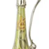 Casa Padrino Jugendstil Weinkrug Grün / Silber 15,5 x 15,2 x H. 33,5 cm - Porzellan Krug mit Deckel und Blumen Design - Barock & Jugendstil Deko Accessoires