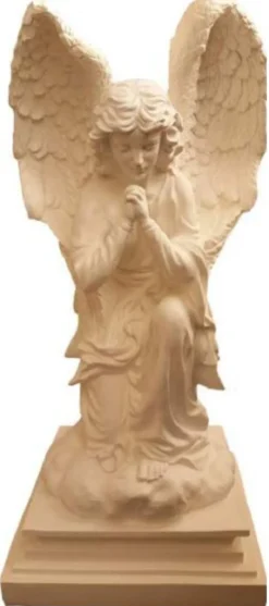 Casa Padrino Jugendstil XXL Deko Skulptur Engel Beige H. 80 cm - XXL Garten Deko Figur - XXL Garten Deko Accessoires - Barock & Jugendstil Garten Deko