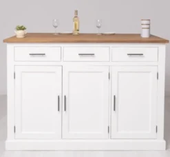 Casa Padrino Küchenschrank im Landhausstil mit Eichenholzplatte, 160 x 110 x 110 cm