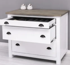 Casa Padrino Küchenschrank im Landhausstil mit 3 Schubladen, 110 x 65 x 90 cm