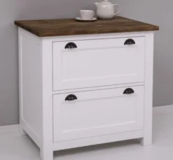 Casa Padrino Küchenschrank im Landhausstil mit 2 Schubladen und Eichenholzplatte, 92 x 65 x 90 cm