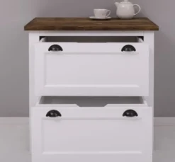 Casa Padrino Küchenschrank im Landhausstil mit 2 Schubladen und Eichenholzplatte, 92 x 65 x 90 cm