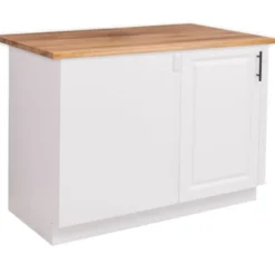 Casa Padrino Küchenschrank im Landhausstil mit 1 Tür und Eichenholzplatte, 120 x 60 x 89 cm