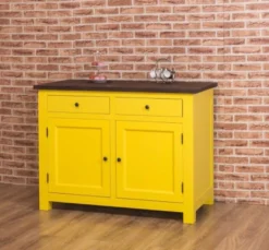 Casa Padrino Küchenschrank im Landhausstil mit 2 Türen und 2 Schubladen, 120 x 65 x 90 cm