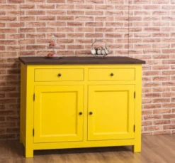 Casa Padrino Küchenschrank im Landhausstil mit 2 Türen und 2 Schubladen, 120 x 65 x 90 cm