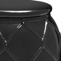 Casa Padrino Keramik Trommel Antik Schwarz Ø 35 x H. 46 cm - Luxus Kollektion