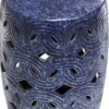 Casa Padrino Keramik Trommel Blau Ø 33 x H. 45 cm - Designer Wohnzimmer Dekoration