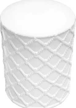 Casa Padrino Keramik Trommel Weiß Ø 36 x H. 45 cm - Designer Wohnzimmer Dekoration